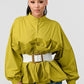 ATHINA Pleated Belted Ruffle Waist Blouse