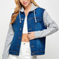 BLUE AGE Women's Denim Jacket with Fleece Hoodies