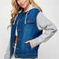 BLUE AGE Women's Denim Jacket with Fleece Hoodies