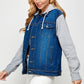 BLUE AGE Women's Denim Jacket with Fleece Hoodies