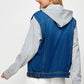 BLUE AGE Women's Denim Jacket with Fleece Hoodies