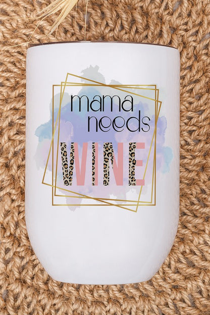 Cali Women's "Mama Needs Wine" Mother's Day-themed Leopard Wine Tumbler