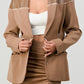 ATHINA Taupe PU Jacket & Skirt Set