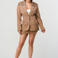 ATHINA Taupe PU Jacket & Skirt Set
