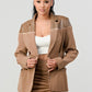 ATHINA Taupe PU Jacket & Skirt Set