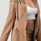 ATHINA Taupe PU Jacket & Skirt Set
