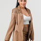 ATHINA Taupe PU Jacket & Skirt Set