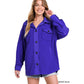 ZENANA Oversized Basic Fleece Shacket