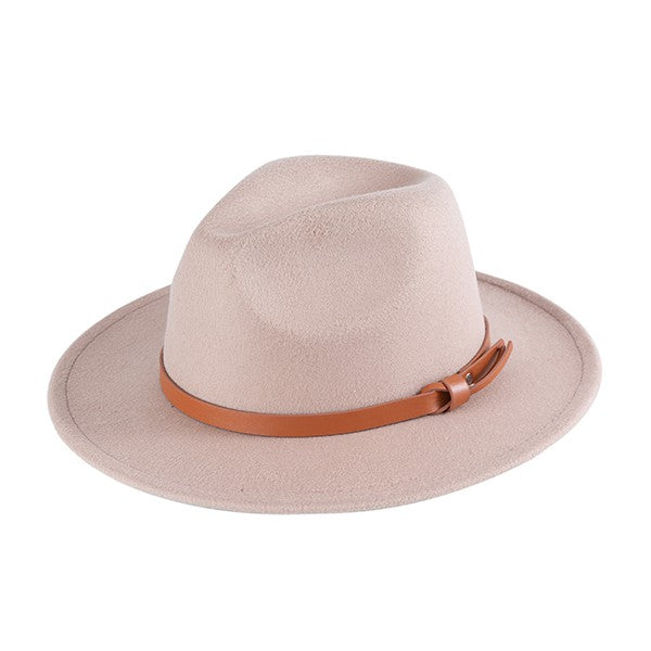 KNOTTED PU LEATHER FEDORA