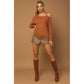 GILLI L/S ONE SHOULDER STRAP TOP