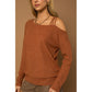 GILLI L/S ONE SHOULDER STRAP TOP