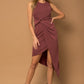 GILLI Sleeveless Twist Wrap Rib Midi High-low Dress