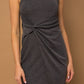GILLI Sleeveless Twist Wrap Rib Midi High-low Dress