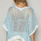 POL Hollow Out Flower Half Sleeve Knit Cover Up Top