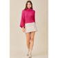 MUSTARD SEED Hot Pink Turtleneck Bell Sleeves Sweater