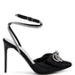 RAG & Co. Winged High Heel Rhinestone Embellished Sandals