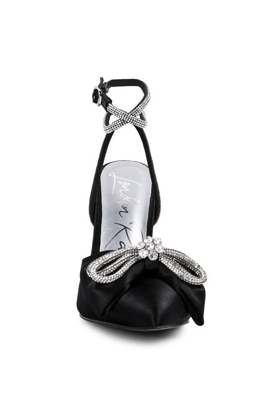 RAG & Co. Winged High Heel Rhinestone Embellished Sandals