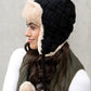 AILI'S CORNER Cable Weave Pom Trapper Hat