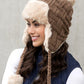 AILI'S CORNER Cable Weave Pom Trapper Hat