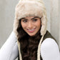 AILI'S CORNER Cable Weave Pom Trapper Hat