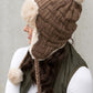 AILI'S CORNER Cable Weave Pom Trapper Hat