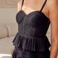 DO + BE COLLECTION Tiered Lace Knitted Mini Cocktail Dress