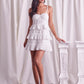 DO + BE COLLECTION Tiered Lace Knitted Mini Cocktail Dress