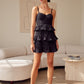 DO + BE COLLECTION Tiered Lace Knitted Mini Cocktail Dress