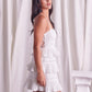 DO + BE COLLECTION Tiered Lace Knitted Mini Cocktail Dress