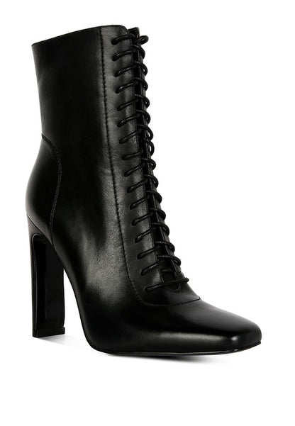 RAG & Co. WYNDHAM Lace Up Leather Ankle Boots