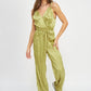 PLEARED WIDE LEG JUMPSUIT