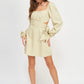 LONG SLEEVE TIE WAIST MINI DRESS