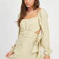 LONG SLEEVE TIE WAIST MINI DRESS