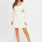 LONG SLEEVE TIE WAIST MINI DRESS