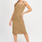 EMORY PARK Spaghetti Strap Midi Dress with Split