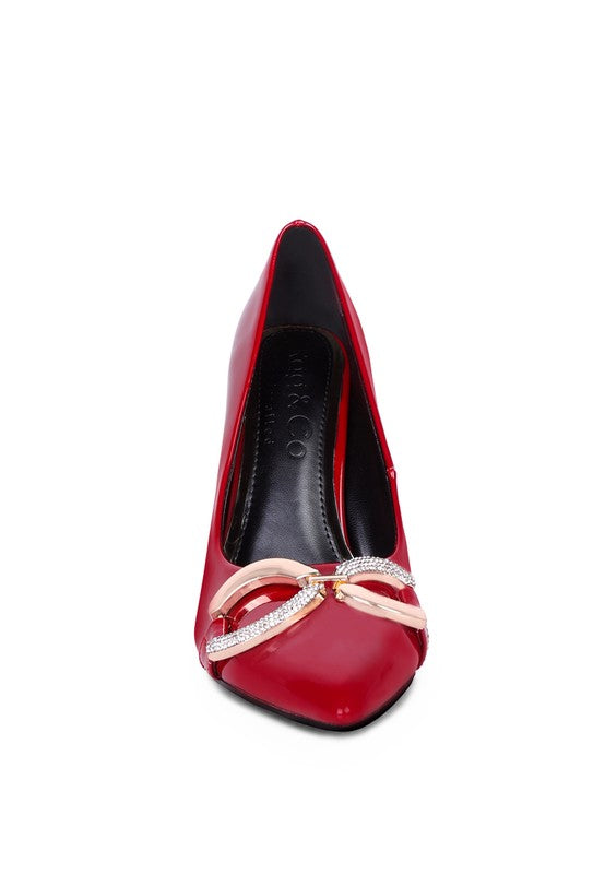 RAG & Co.- COCKTAIL Buckle Embellished Stiletto Pump Shoes