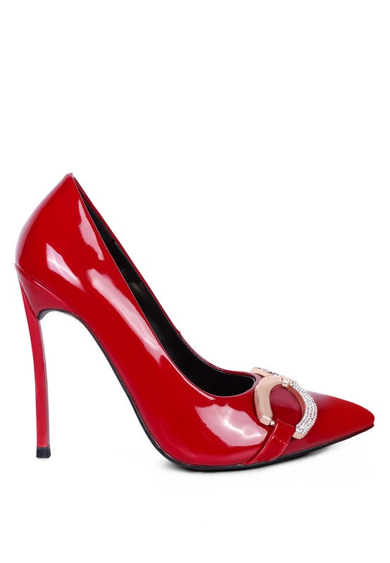 RAG & Co.- COCKTAIL Buckle Embellished Stiletto Pump Shoes