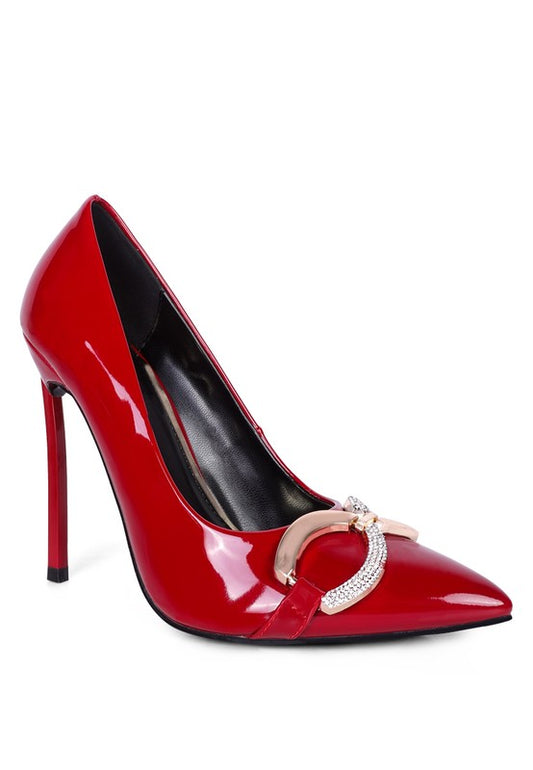 RAG & Co.- COCKTAIL Buckle Embellished Stiletto Pump Shoes