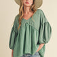 AEMI & Co. V-Neckline Boho Babydoll Top