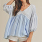 AEMI & Co. V-Neckline Boho Babydoll Top