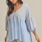 AEMI & Co. V-Neckline Boho Babydoll Top