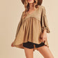 AEMI & Co. V-Neckline Boho Babydoll Top