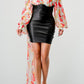ATHINA FLORAL LEATHER MINI DRESS