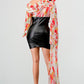 ATHINA FLORAL LEATHER MINI DRESS