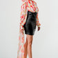 ATHINA FLORAL LEATHER MINI DRESS