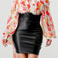 ATHINA FLORAL LEATHER MINI DRESS