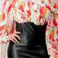 ATHINA FLORAL LEATHER MINI DRESS