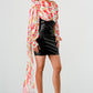 ATHINA FLORAL LEATHER MINI DRESS