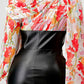 ATHINA FLORAL LEATHER MINI DRESS