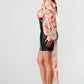 ATHINA FLORAL LEATHER MINI DRESS